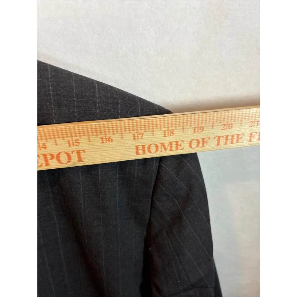 Hardy‎ Amies  Today Inn Vintage Dark Gray pin-stripe Suit Black L42  W37